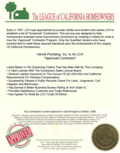 League of california home owners approved document